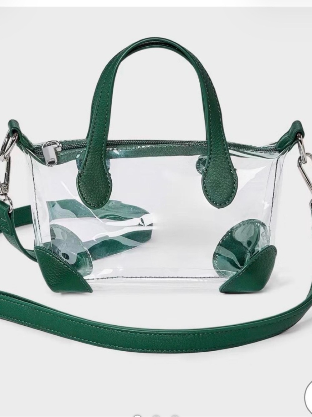 wild fable Clear Crossbody Tote with Green Trim